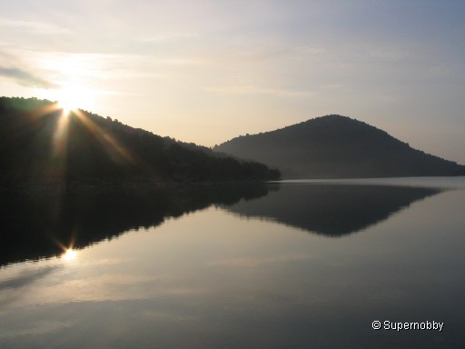 sunrise at the salt lake on the island Dugi Otok - back to browser